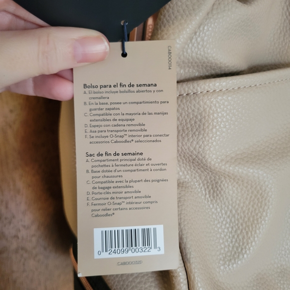 Caboodles NWT Beige & Black Weekender Travel Bag | Carry-On Overnight Tote - Picture 7 of 9